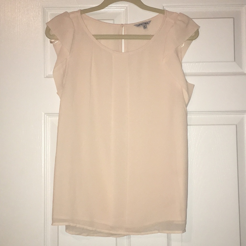 NWOT Cream Ruffle Sleeve Blouse